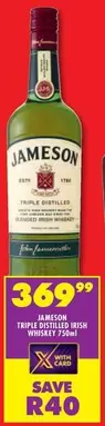 Jameson - TRIPLE DISTILLED IRISH WHISKEY 750ml
