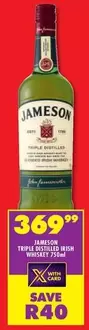 Jameson - TRIPLE DISTILLED IRISH WHISKEY 750ml