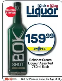 Pick n Pay - Bokshot Cream Liqueur Assorted