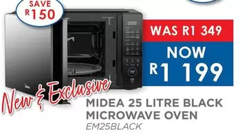 25 LITRE BLACK MICROWAVE OVEN