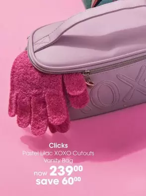 clicks - Pastel Lilac XOXO Cutouts Vanity Bag