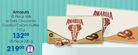 Amarula - 10-Piece Milk or Dark Chocolate Coated Cream Truffles