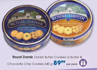 Royal - Danish Butter Cookies or Butter & Chocolate Chip Cookies