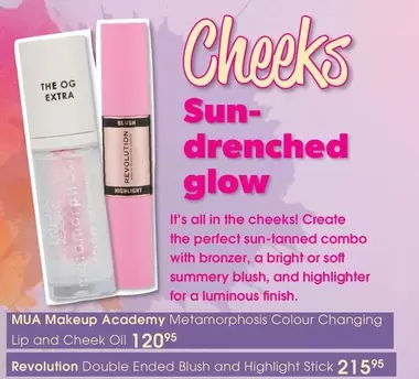 Finish - Metamorphosis Colour Changing Lip and Cheek Oil, Double Ended Blush and Highlight Stick