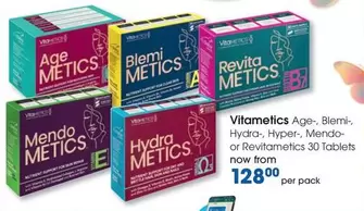 Hydra - Age-, Blemi-, -, Hyper-, Mendo- or Revitametics 30 Tablets