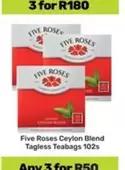 FIVE ROSES - Ceylon Blend Tagless Teabags 102s