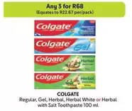 Colgate - Regular, Gel, Herbal, Herbal White or Herbal with Salt Toothpaste 100 ml