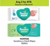 Pampers - Sensitive or Fresh Wipes