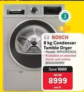 Bosch - 8 kg Condenser Tumble Dryer