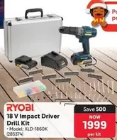 ryobi - 18 V Impact Driver Drill Kit