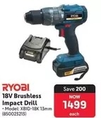 ryobi - 18V Brushless Impact Drill