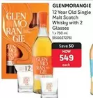 Glen - 12 Year Old Single Malt Scotch Whisky with 2 Glasses