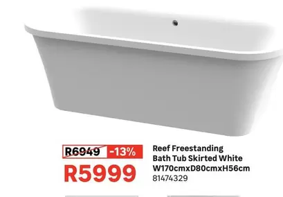 Reef Freestanding Bath Tub Skirted White