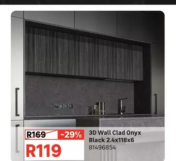 3D Wall Clad Onyx Black 2