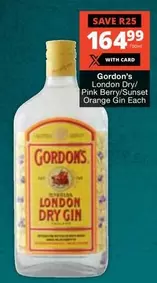 Gordon's - London Dry/ Pink Berry/Sunset Orange Gin