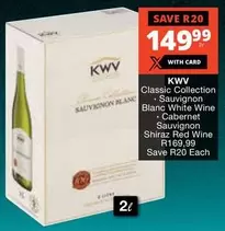KWV - Classic Collection Sauvignon Blanc White Wine • Cabernet Sauvignon Shiraz Red Wine