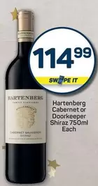 Hartenberg - Cabernet or Doorkeeper Shiraz 750ml