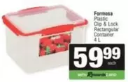 Plastic Clip & Lock Rectangular Container