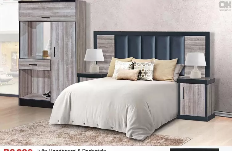 Julia Headboard & Pedestals