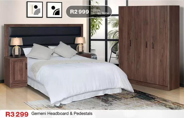 Gemeni Headboard & Pedestals