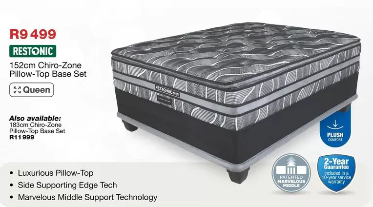 Restonic - Chiro-Zone Pillow-Top Base Set