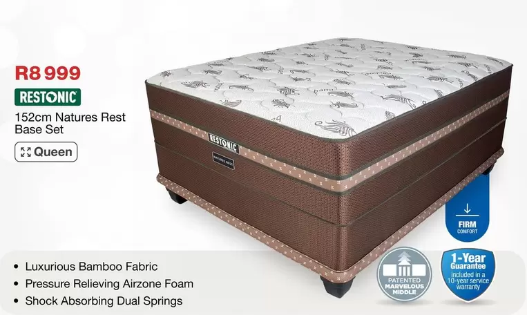 Restonic - 152cm Natures Rest Base Set