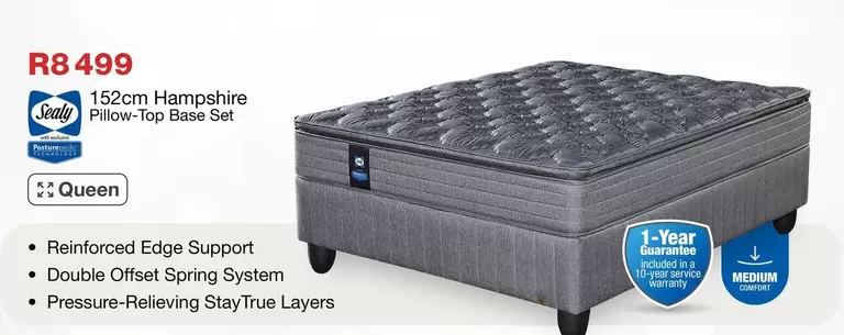 Sealy - 152cm Hampshire Pillow-Top Base Set