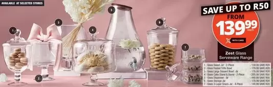 Zest -  Glass Serveware Range