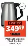 Platinum - Stainless Steel Cordless Kettle