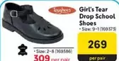 Girl's Tear Drop School Shoes