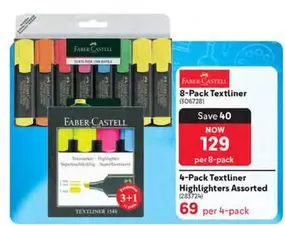 Faber Castell - 8-Pack Textliner, 4-Pack Textliner Highlighters Assorted