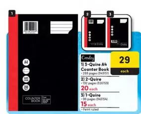 3-Quire A4 Counter Book, 2-Quire, 1-Quire
