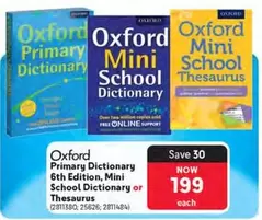 Oxford - Primary Dictionary 6th Edition, Mini School Dictionary or Thesaurus