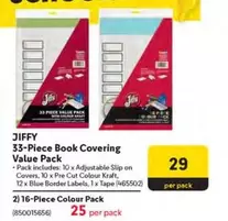 Kraft - 33-Piece Book Covering Value Pack, 16-Piece Colour Pack