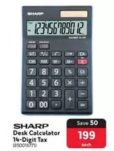 Sharp - Desk Calculator 14-Digit Tax