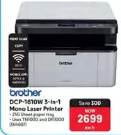 Brother - DCP-1610W 3-in-1 Mono Laser Printer