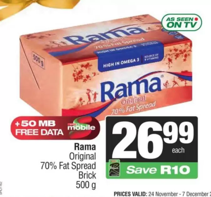 Rama - Original 70% Fat Spread Brick