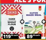 SASKO - Cake Wheat Flour or Super Maize Meal