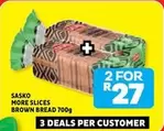 SASKO - MORE SLICES BROWN BREAD 700g