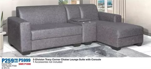 Total - Division Tracy Corner Chaise Lounge Suite with Console