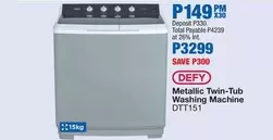 Defy - Twin-Tub Washing Machine DTT151