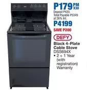Defy - 4-Plate Cable Stove DSS694X
