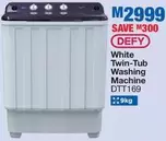 Defy - White Twin-Tub Washing Machine DTT169