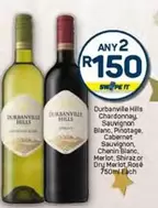 Durbanville Hills - Chardonnay, Sauvignon Blanc, Pinotage, Cabernet Sauvignon, Chenin Blanc, Merlot, Shiraz or Dry Merlot Rose