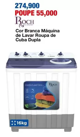 Comfort - Cor Branca Máquina de Lavar Roupa de Cuba Dupla