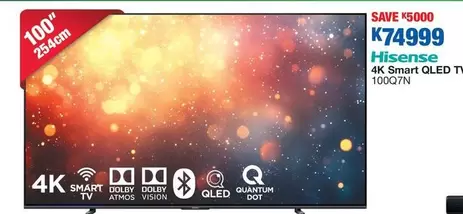Hisense - 4K Smart QLED TV 100Q7N