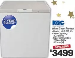 KIC - White Chest Freezer