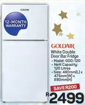 Goldair - Double Door Bar Fridge