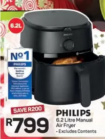 Philips - 6.2 Litre Manual Air Fryer