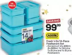 Addis - Fresh 'n Go 14-Piece Foodsavers Set